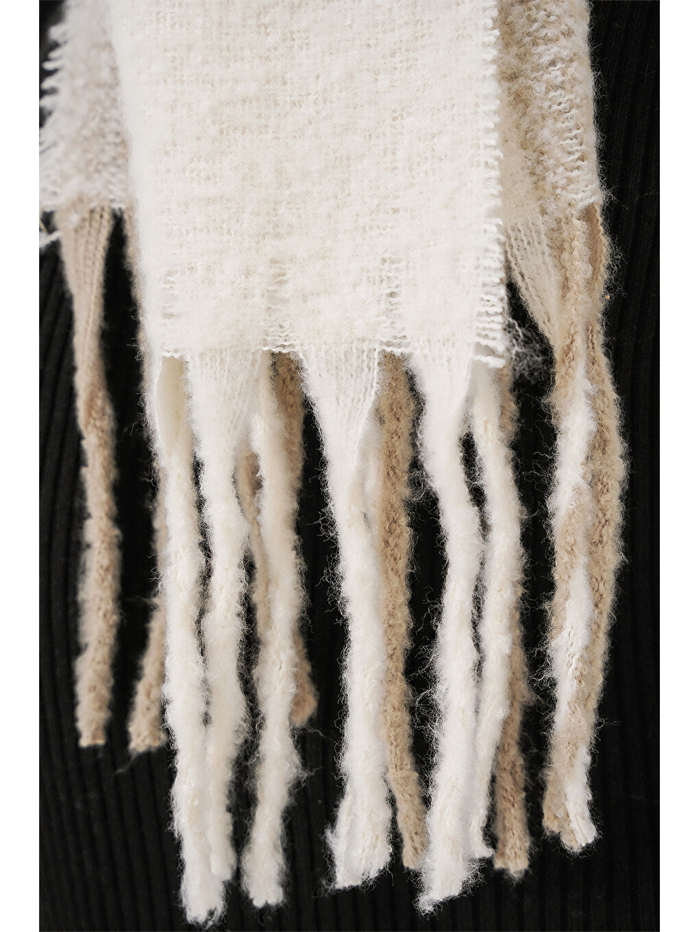 Kadın Yumuşak Dokulu Kalın Şal Atkı 15951 - A.Gri-6