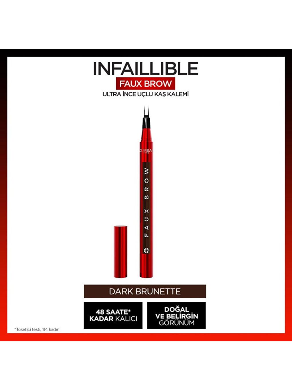 L'Oréal Paris Infaillible Faux Brow Ultra İnce Uçlu Kaş Kalemi - Dark Brunette