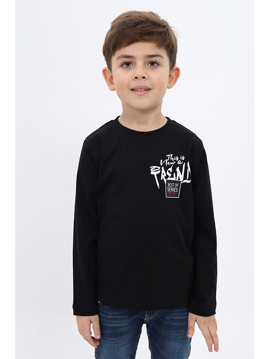 Siyah Erkek Çocuk Baskılı Tişört-5