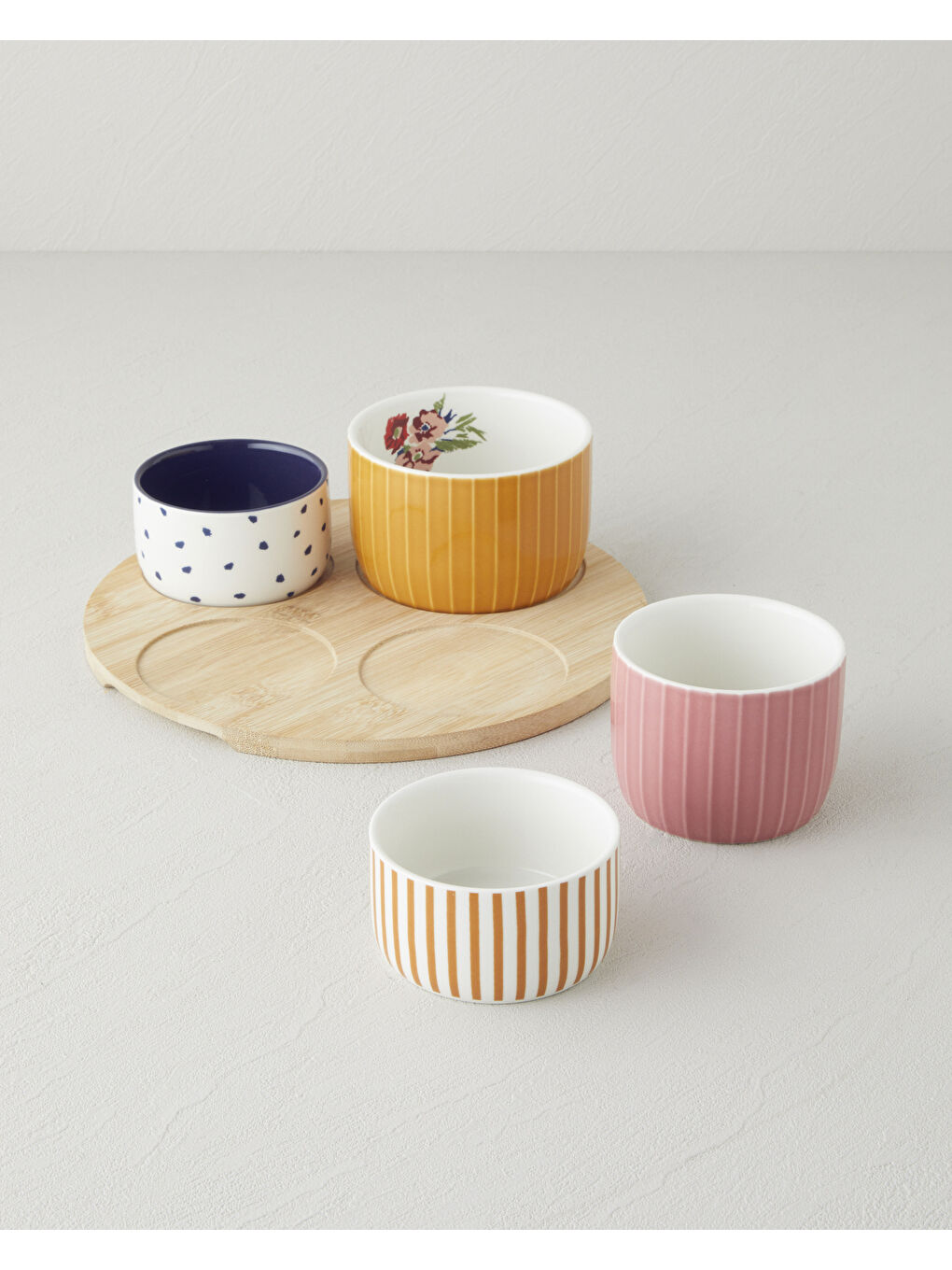 Beyaz Garden Serenity Stoneware 5 Parça Sunumluk 25 cm Renkli-1