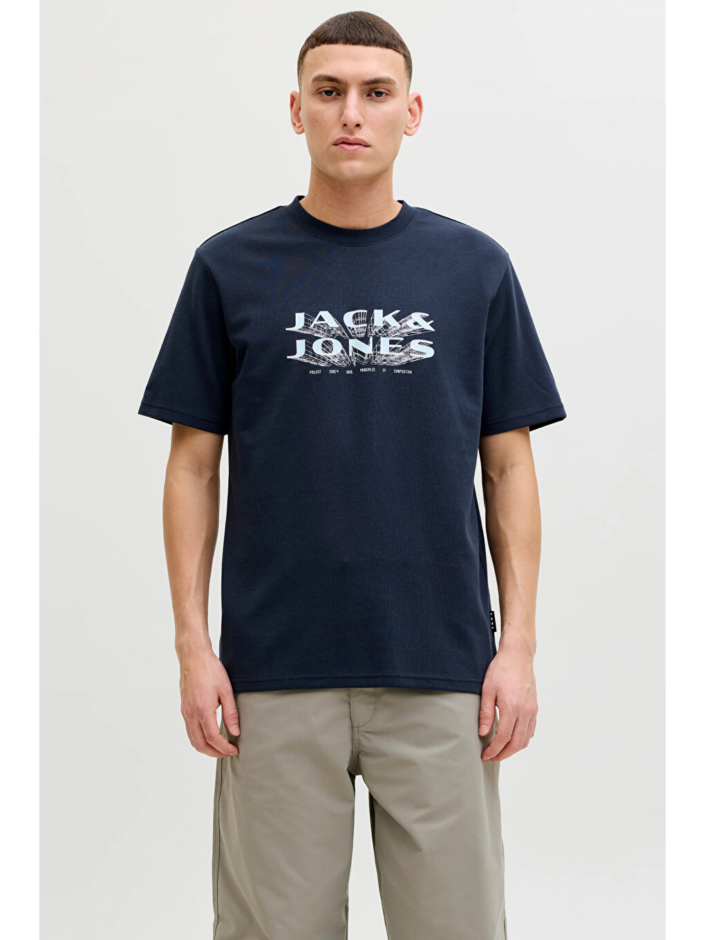 Lacivert Core Jcofusion Logo Baskılı Pamuk Karışımlı T Shirt 12289880