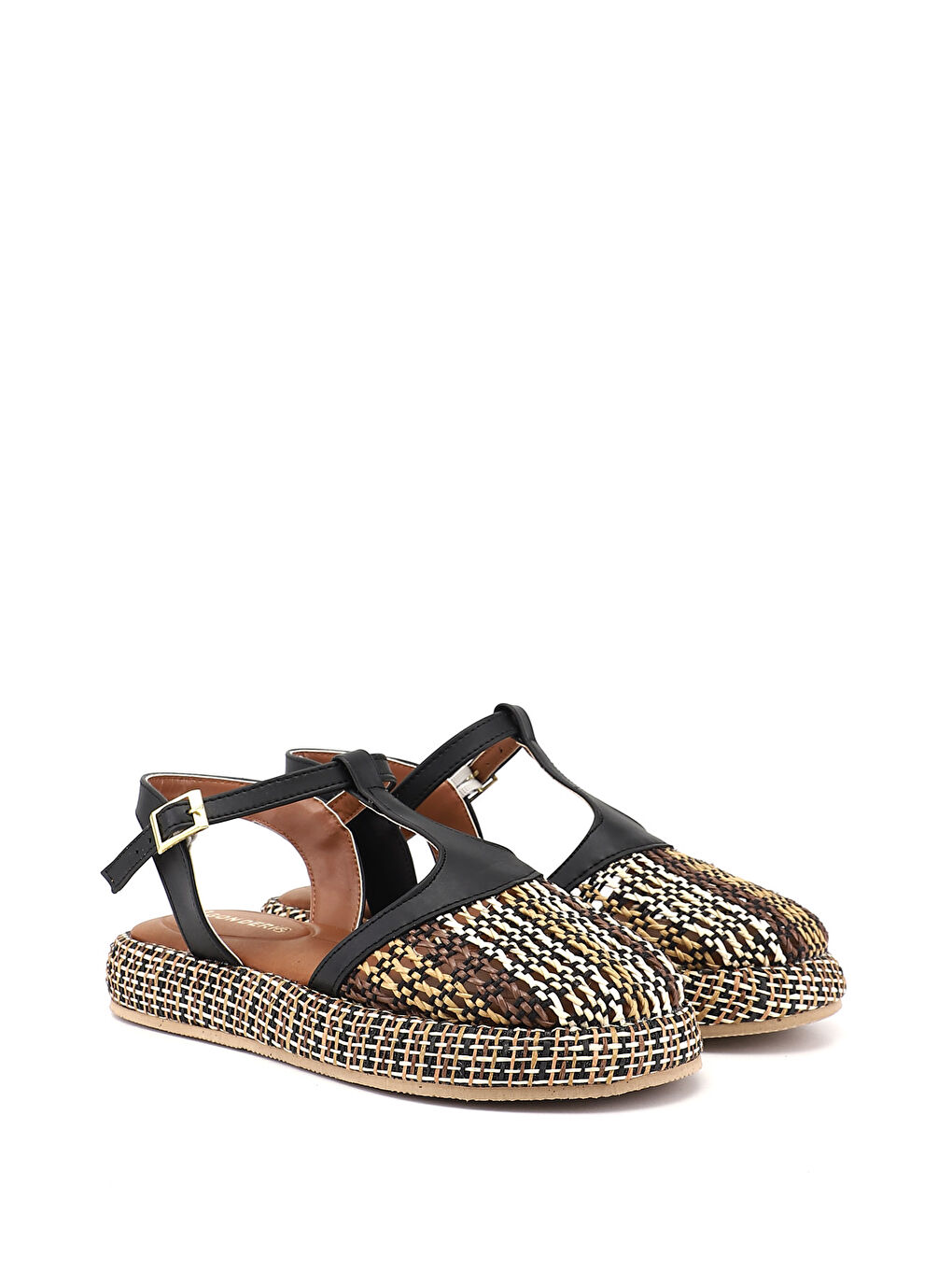 Siyah Kadın SİYAH Hasır Örgülü Sandalet-1