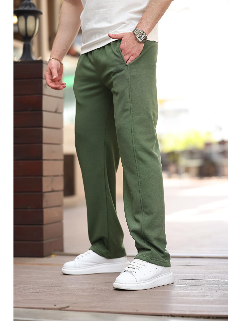 Haki Rahat Kesim Erkek Eşofman Altı E6560-1