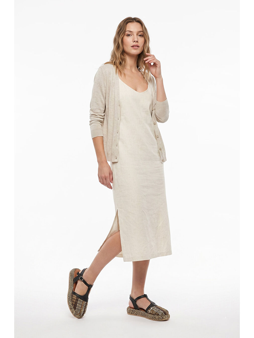 Siyah Kadın SİYAH Hasır Örgülü Sandalet-2