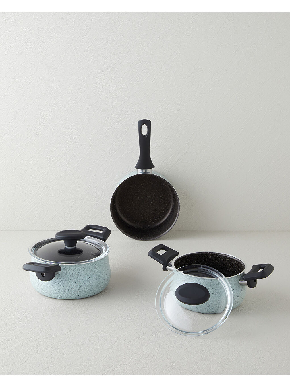 Pretty Premium 5 Parça Mini Tencere Seti 14-16-16 cm Yeşil