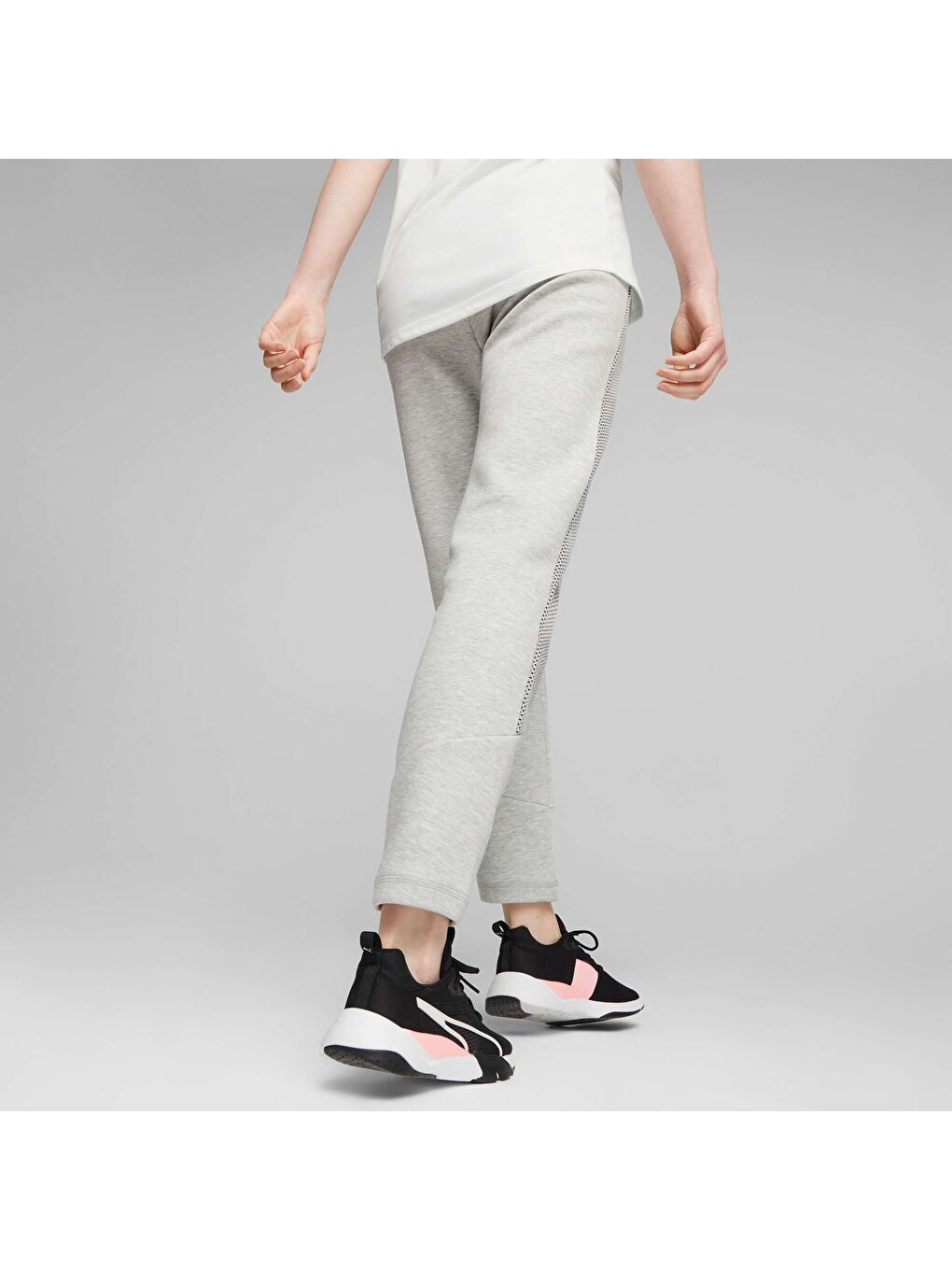 Gri EVOSTRIPE Kadın Yüksek Bel Eşofman Altı-1