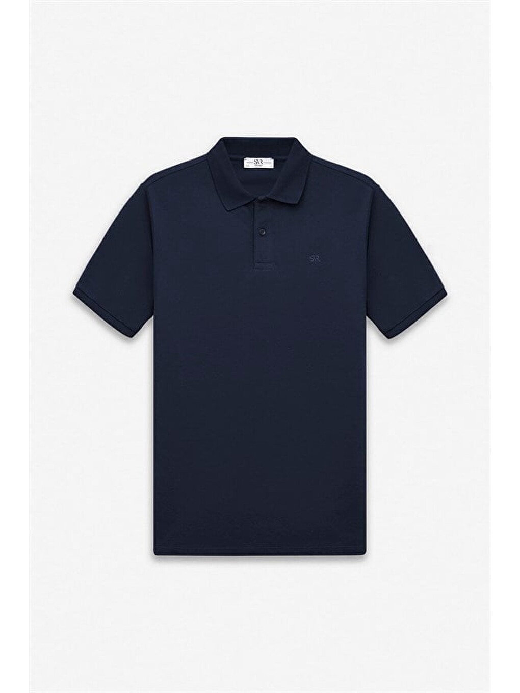 Lacivert Slim Düz Baskısız Pike Düğmeli Polo Yaka Tişört-5