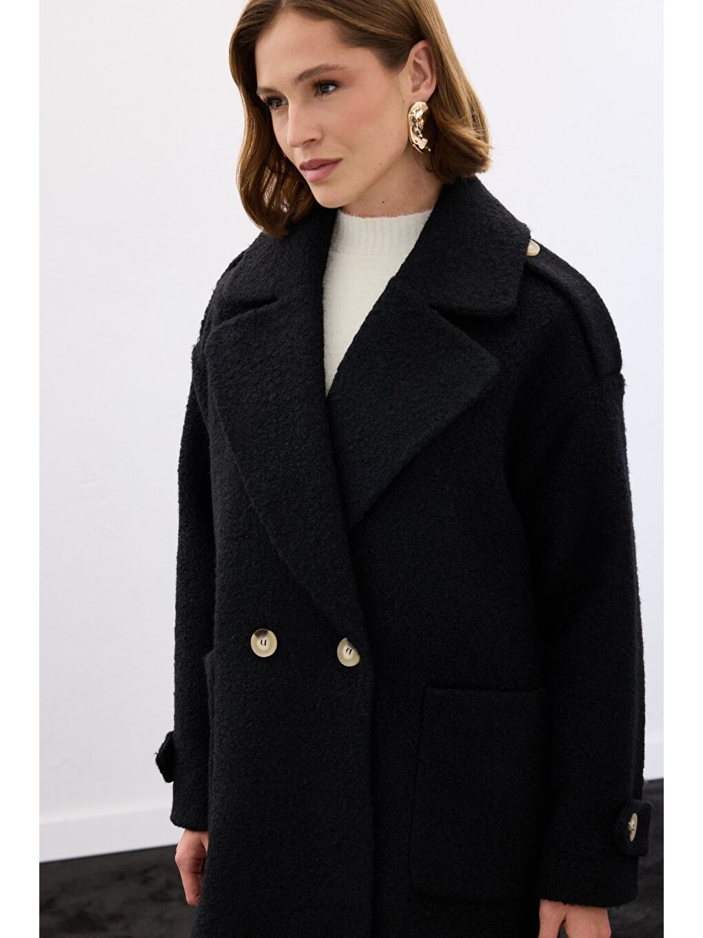 Buklet Kısa Kaban - Siyah-5