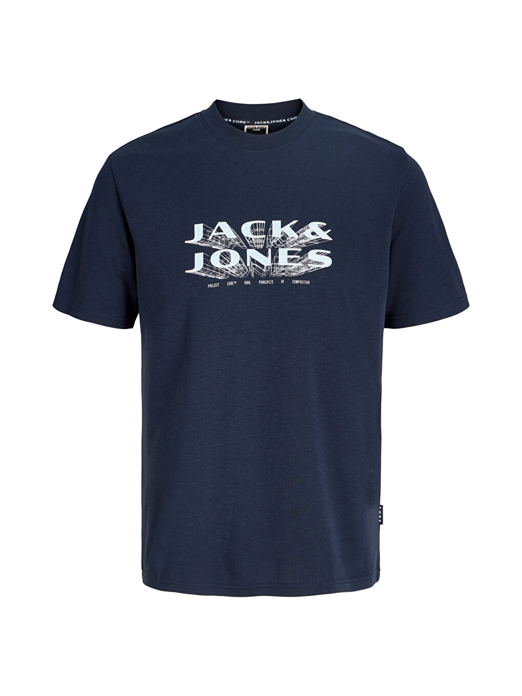 Lacivert Core Jcofusion Logo Baskılı Pamuk Karışımlı T Shirt 12289880-5