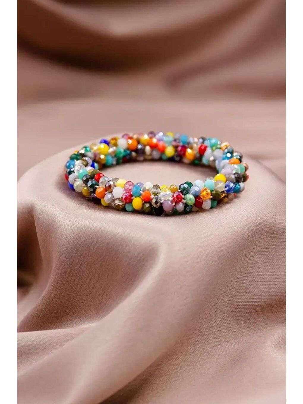 Karışık Kristal Taşlı Lastikli Saç Tokası-1