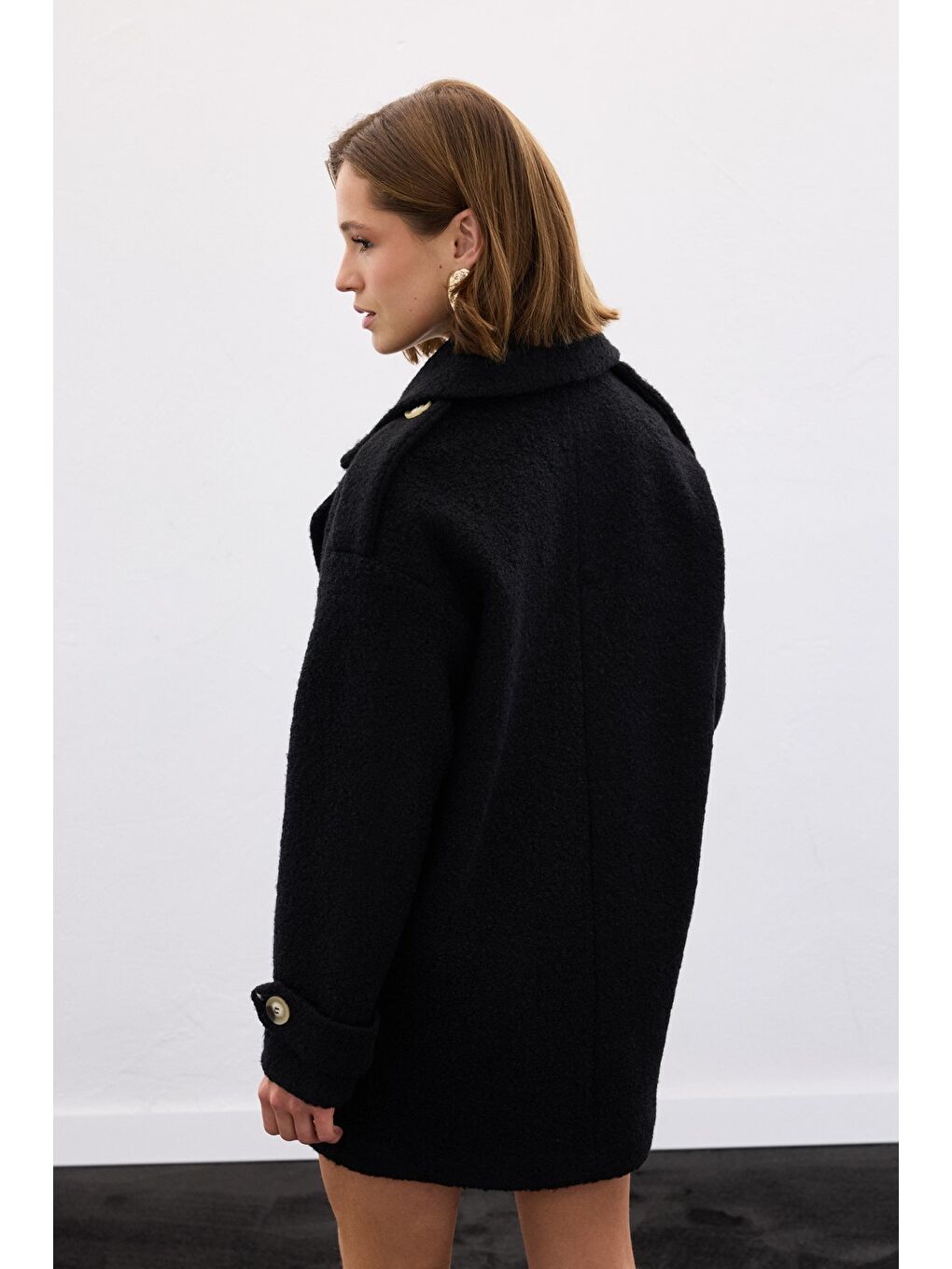 Buklet Kısa Kaban - Siyah-7