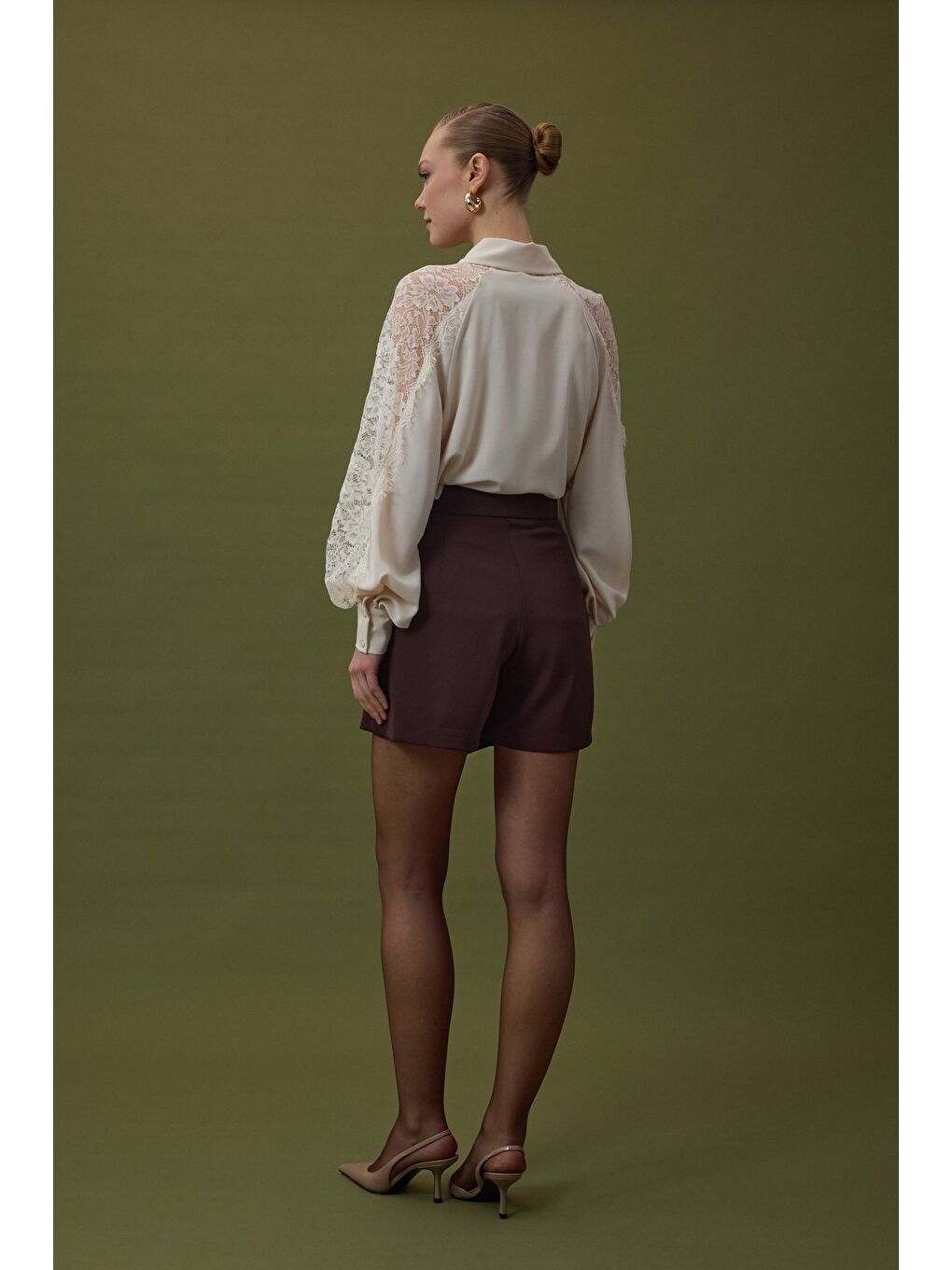 Kahverengi Talia Şort Etek - Kahve-7