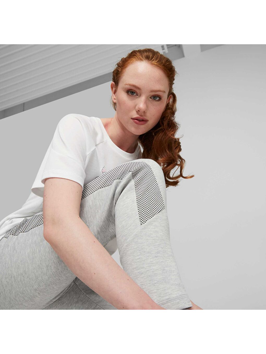 Gri EVOSTRIPE Kadın Yüksek Bel Eşofman Altı-3