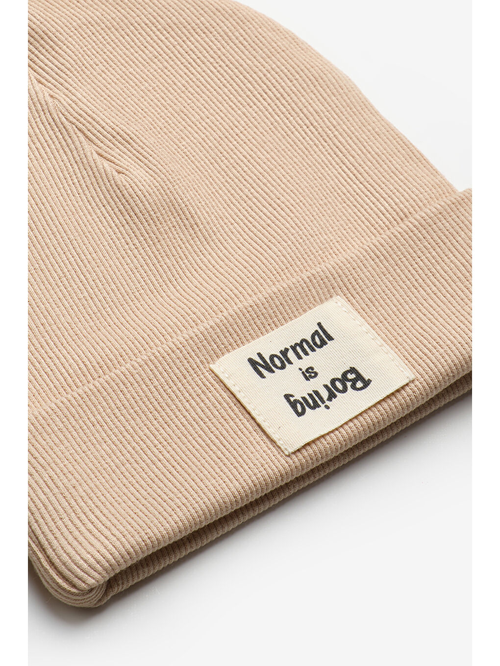 Bej Mottolu Çocuk Bere-1