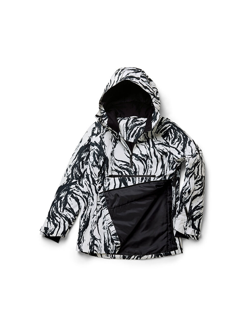 Siyah Kadın Kayak Montu, Yarım Ferm. T. Baskı-5