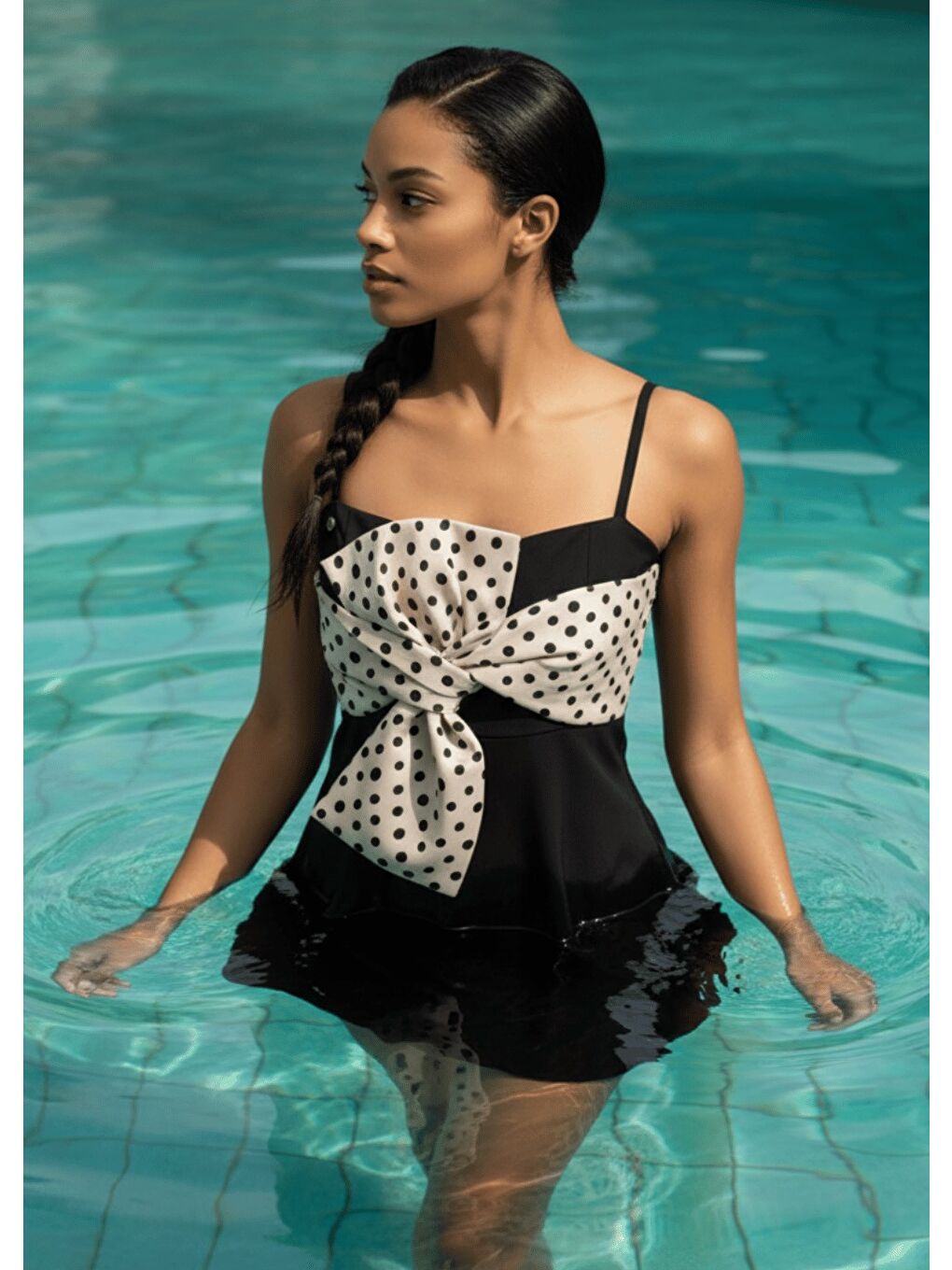 Siyah Etekli Mayo - Puantiye-1