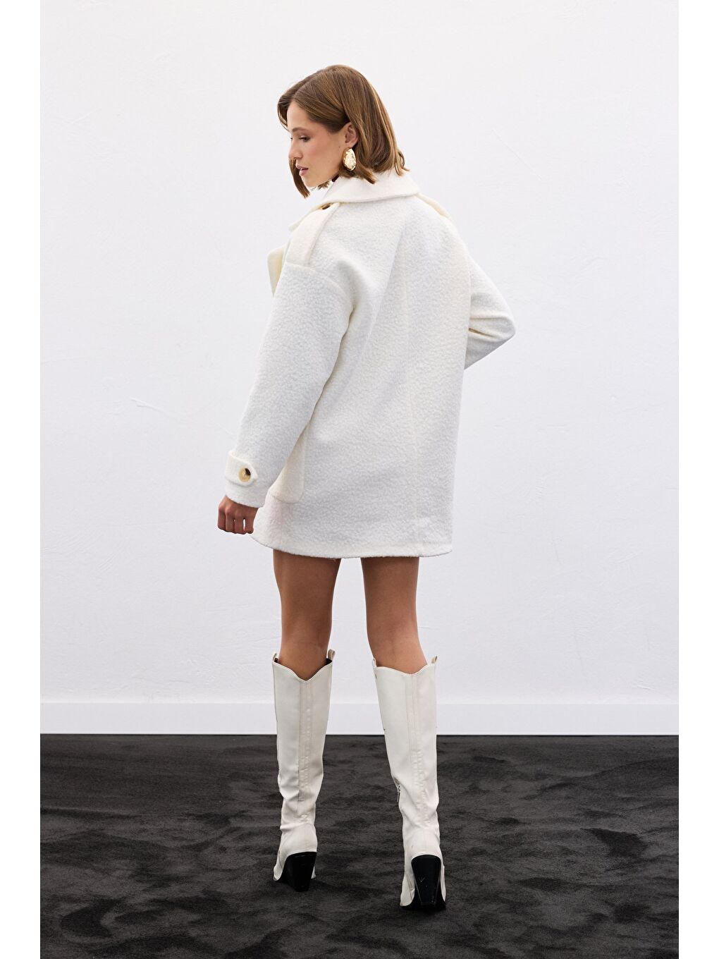 Buklet Kısa Kaban - Ekru-7