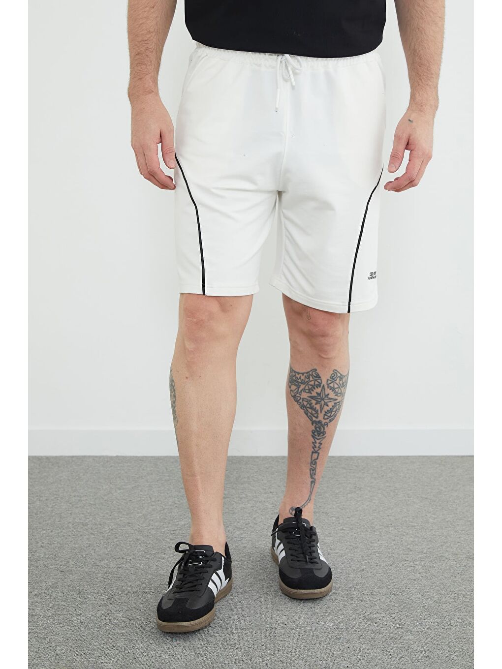 Ekru Coolstyle Adrenalıne Baskılı Beli Lastikli Şort-4