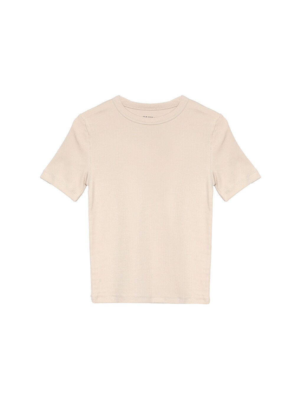 Lila Fitilli Basic Tişört 3 lü Paket Siyah/Ekru/Bej-3