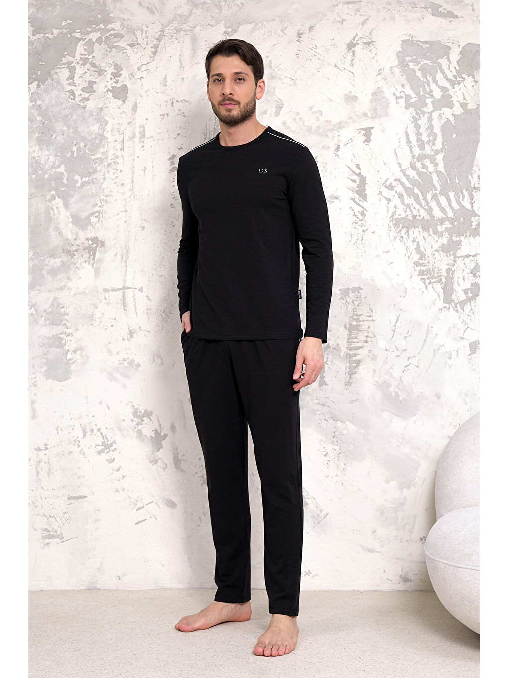 Siyah Maschio Pamuk Pijama Takımı SİYAH-1