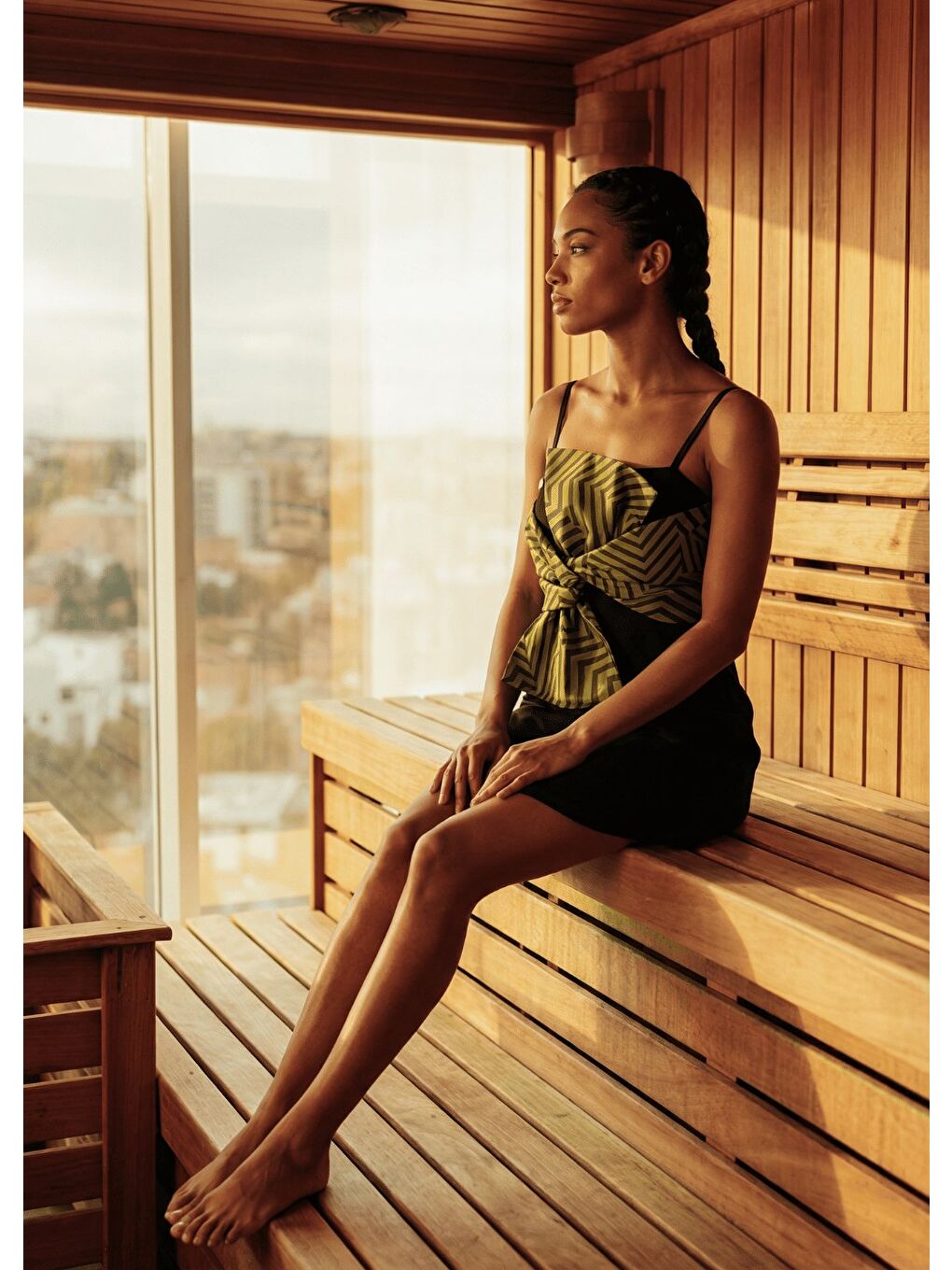 Siyah Etekli Mayo - Yeşil Fiyonklu-2