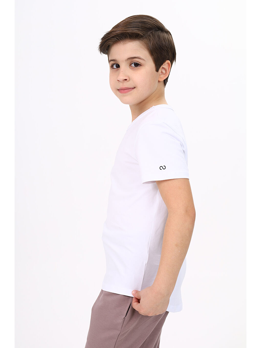 Beyaz Erkek Çocuk Baskılı Tişört-1