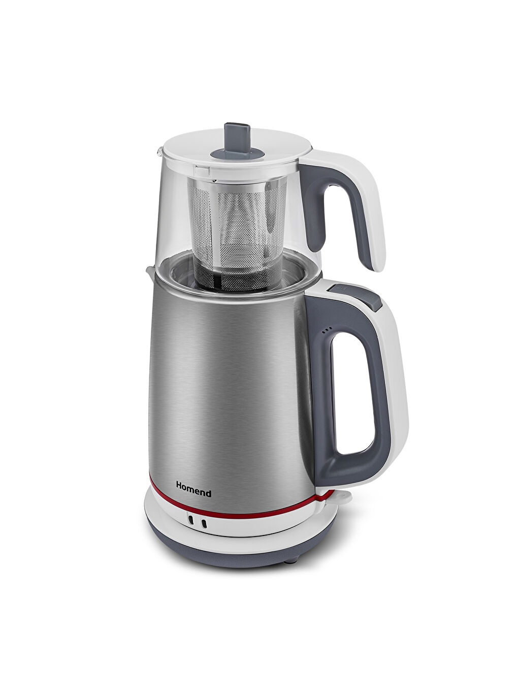 Royaltea 1751H Cam Demlikli Inox Çay Makinesi Beyaz