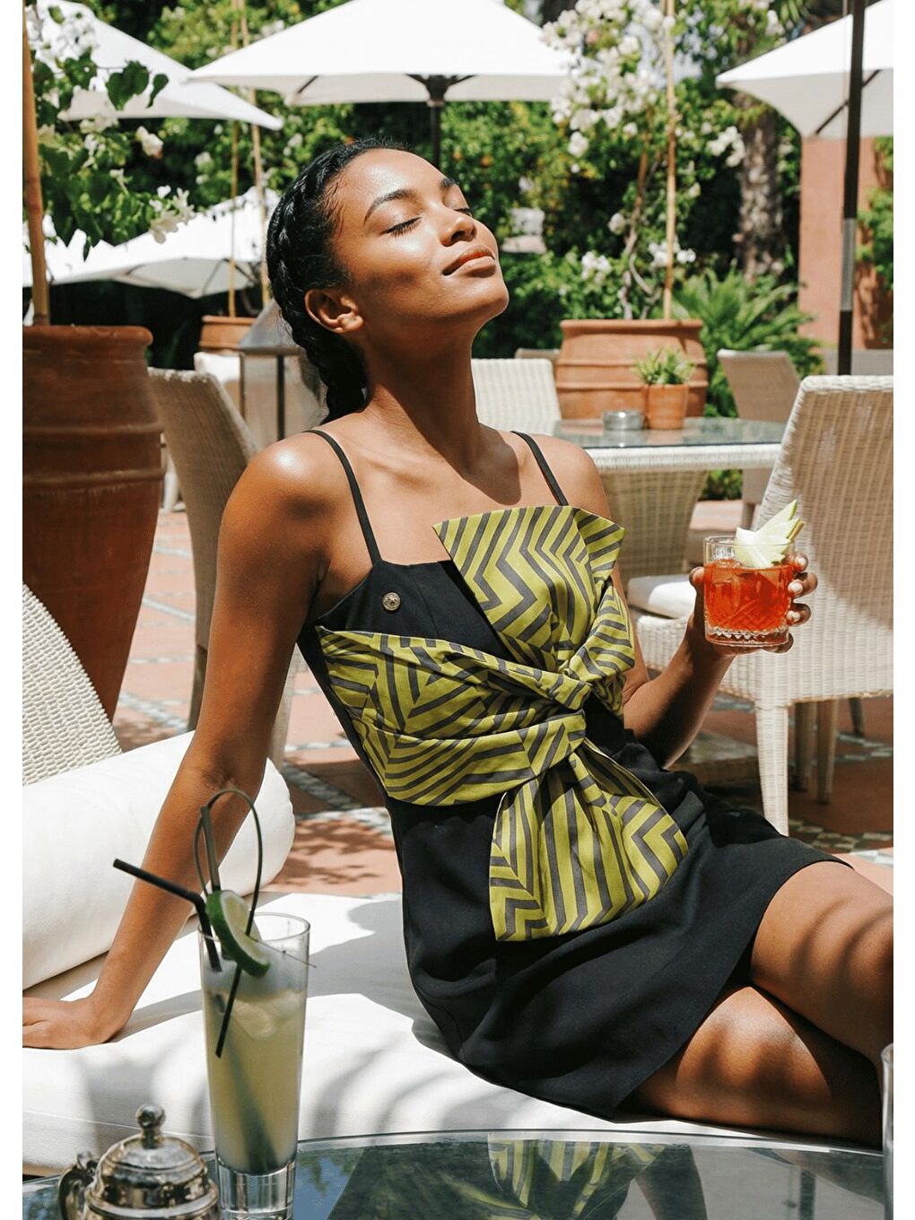 Siyah Etekli Mayo - Yeşil Fiyonklu-3