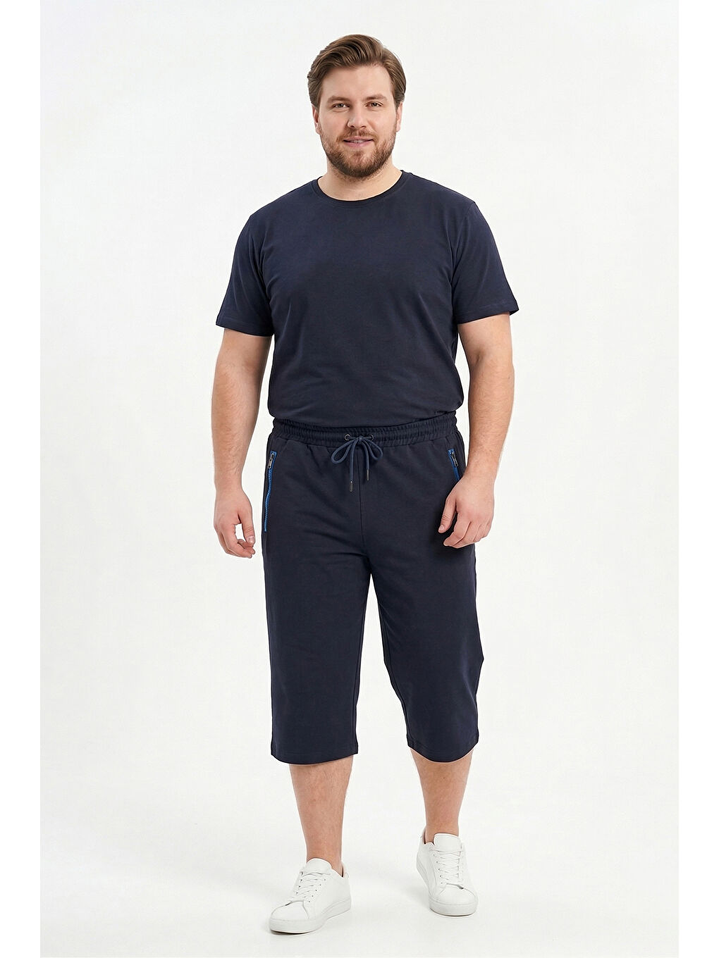 Büyük Beden Erkek Şort Kapri 6494 Lacivert-2