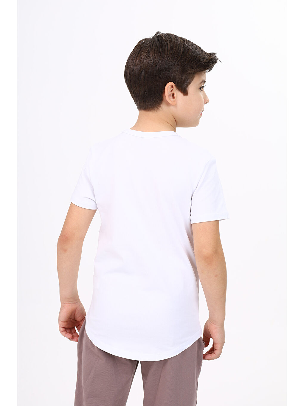 Beyaz Erkek Çocuk Baskılı Tişört-2