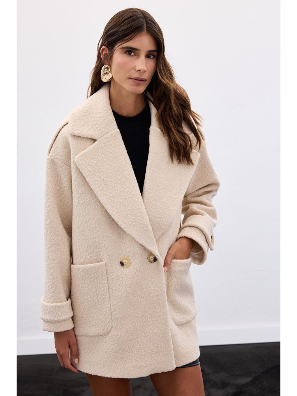 Buklet Kısa Kaban - Bej-3