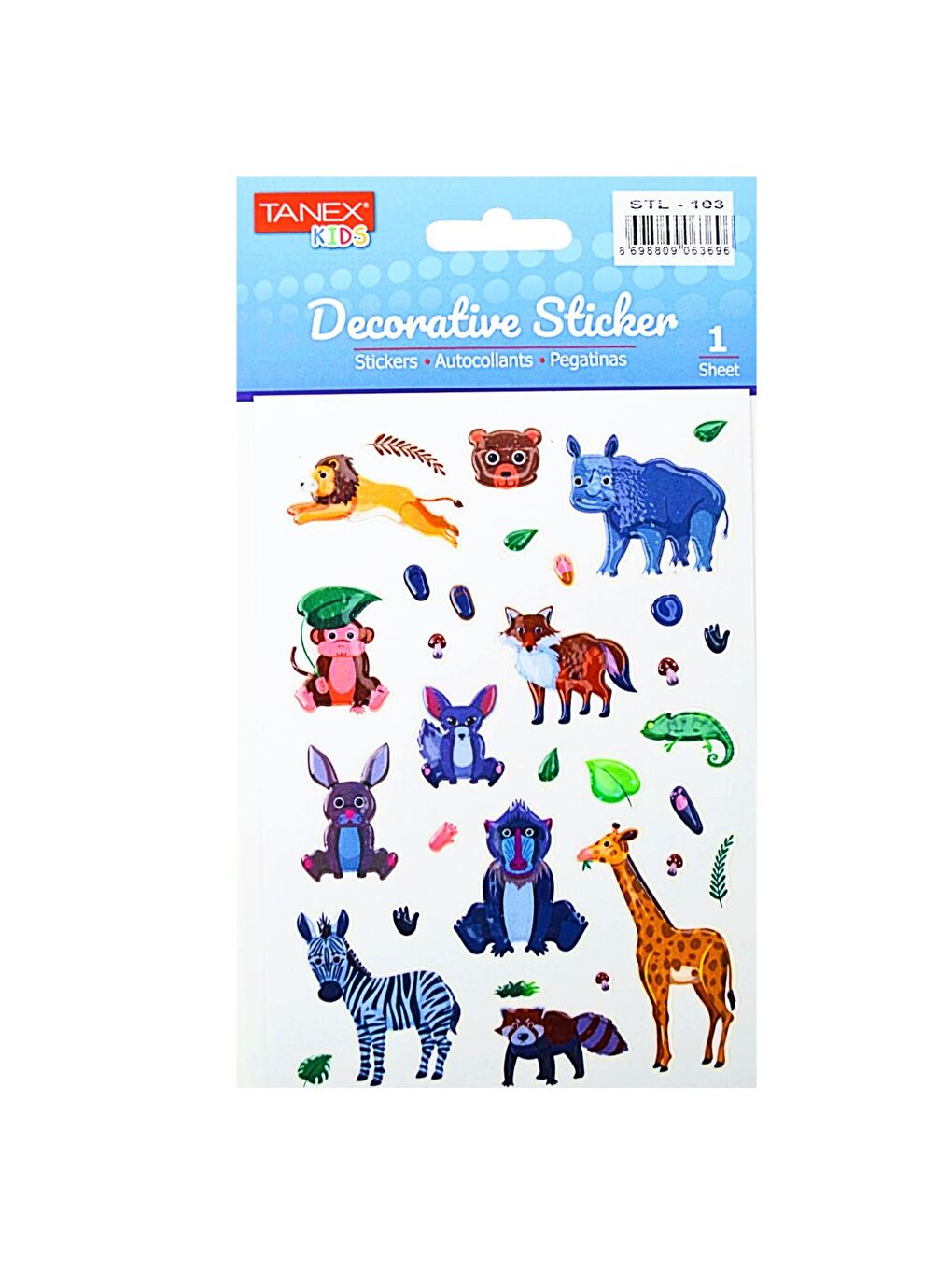 Tanex Kids Sticker Orman Hayvanları 32 Parça (STL-103)