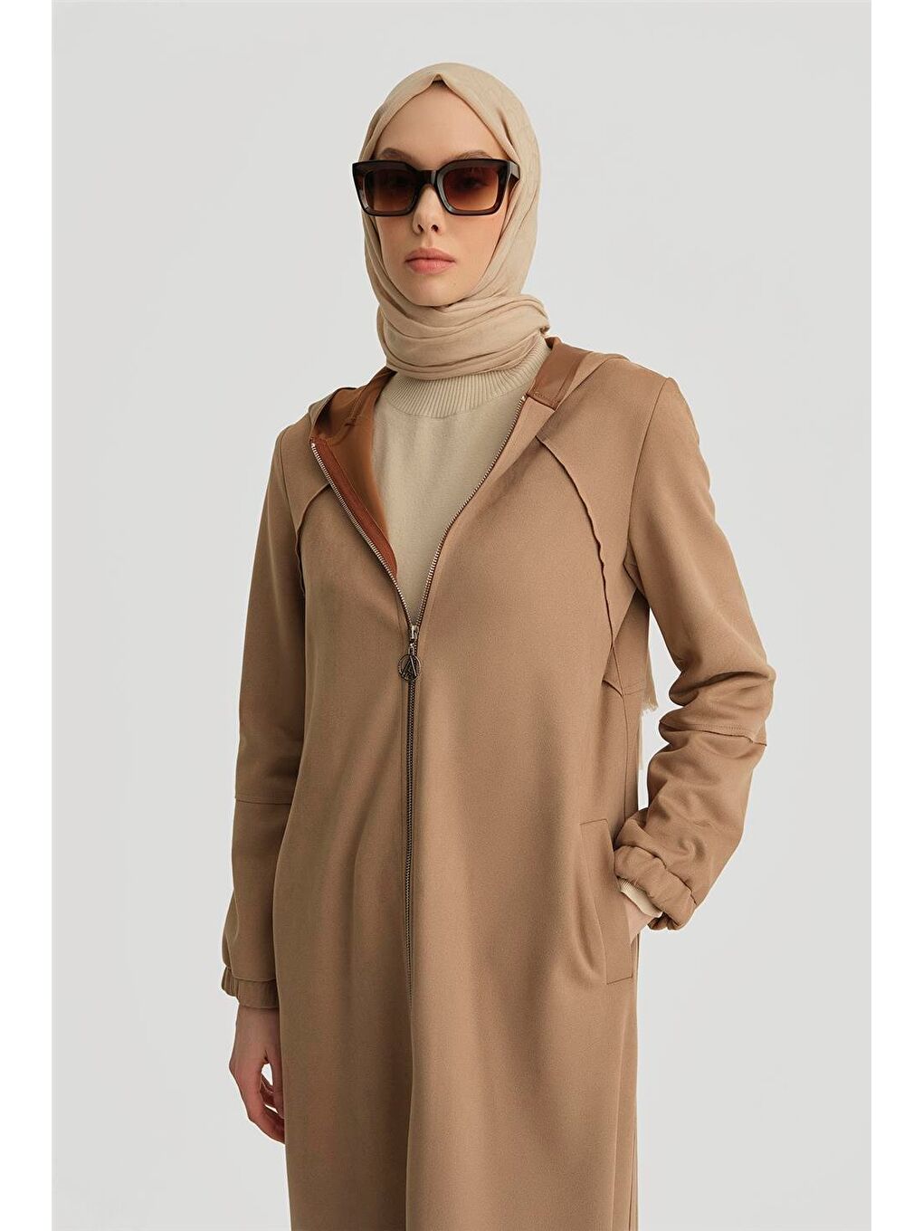 Sarı Trend Pardösü 24Kt805 Sütlü Kahve-1