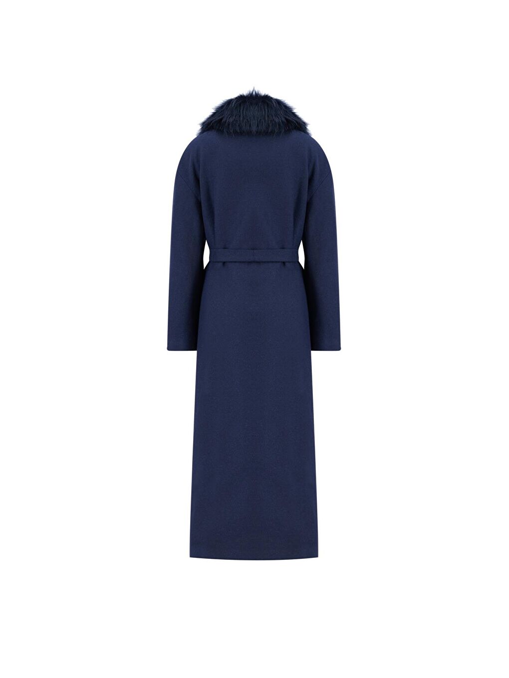 Seyyar Kürklü Bütün Kol Manto 24K8105 Lacivert-5