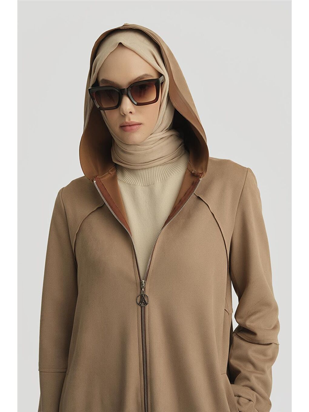 Sarı Trend Pardösü 24Kt805 Sütlü Kahve-3