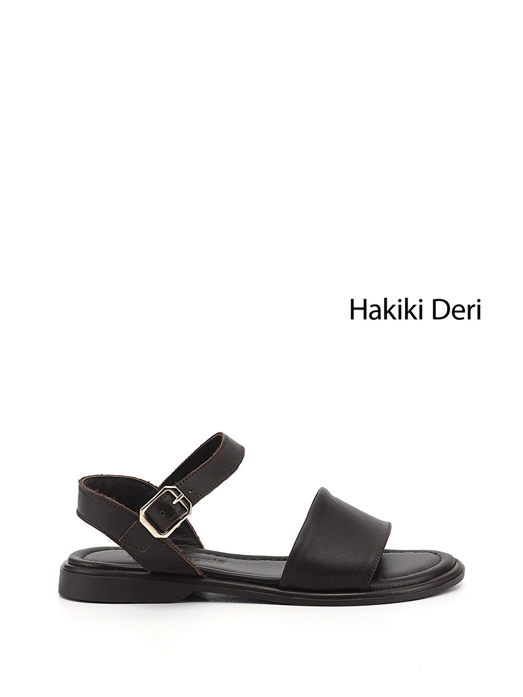 Kahverengi Kadın TÜTÜN KAHVE Bilek Bağlı Hakiki Deri Sandalet