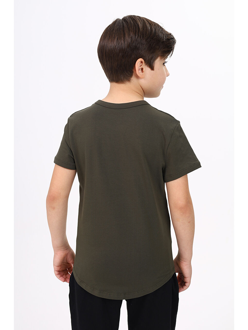 Haki Erkek Çocuk Baskılı Tişört-4