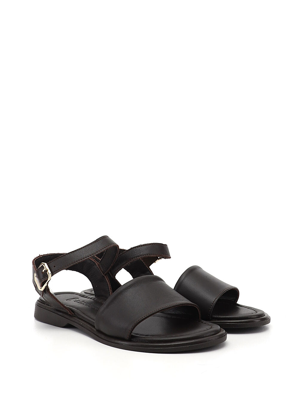 Kahverengi Kadın TÜTÜN KAHVE Bilek Bağlı Hakiki Deri Sandalet-1