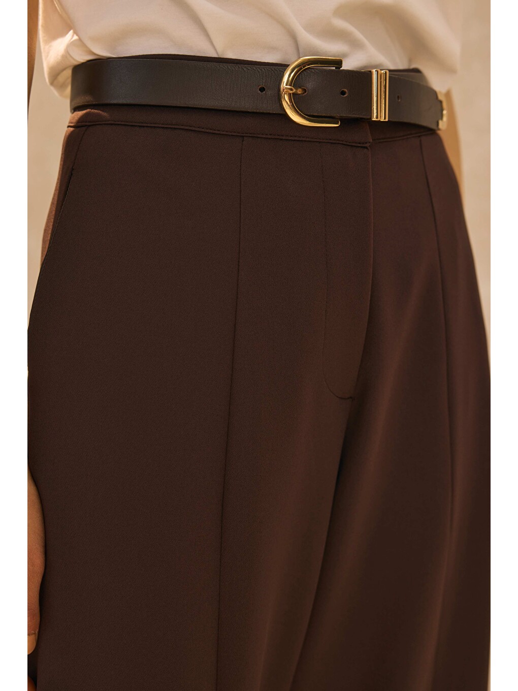 Kahverengi Barrel Pantolon Acı Kahve-2