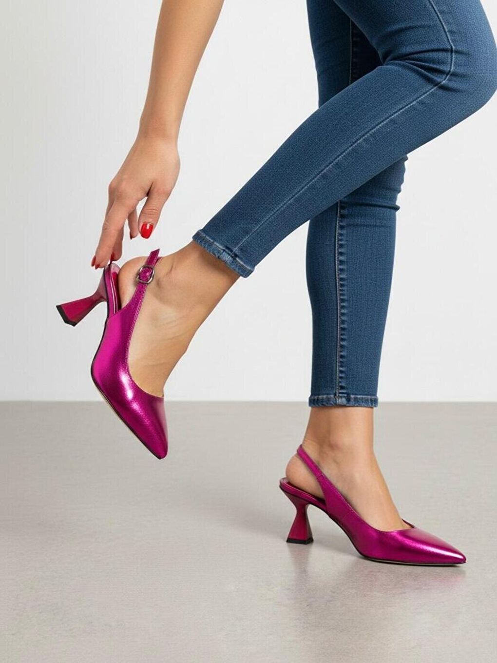 Kadın Harmony Metalik Pembe Topuklu Ayakkabı-3