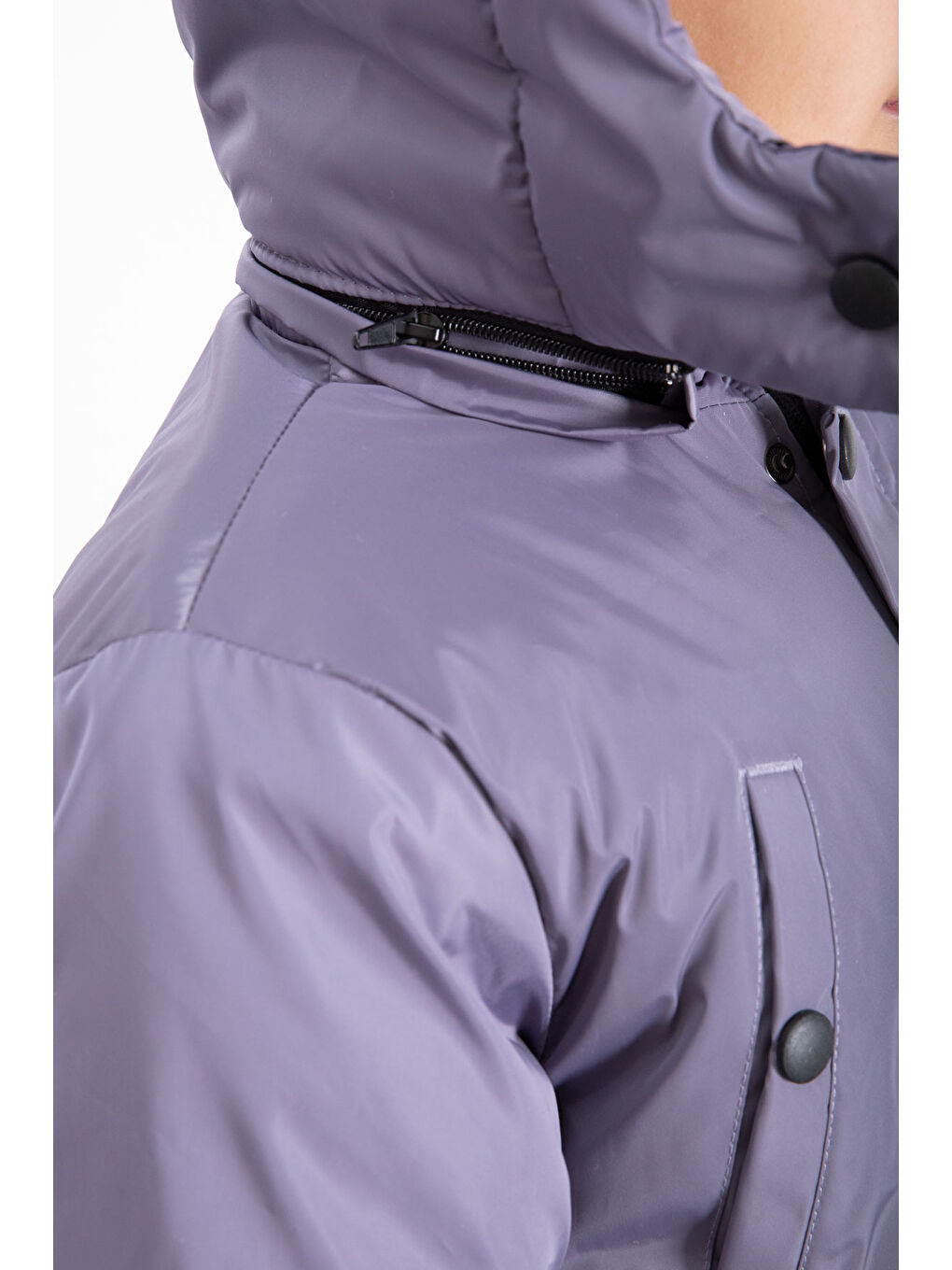 Antrasit İçi Kürklü Çıkarılabilir Kapüşonlu Basic Erkek Çocuk Şişme Mont 21443-3