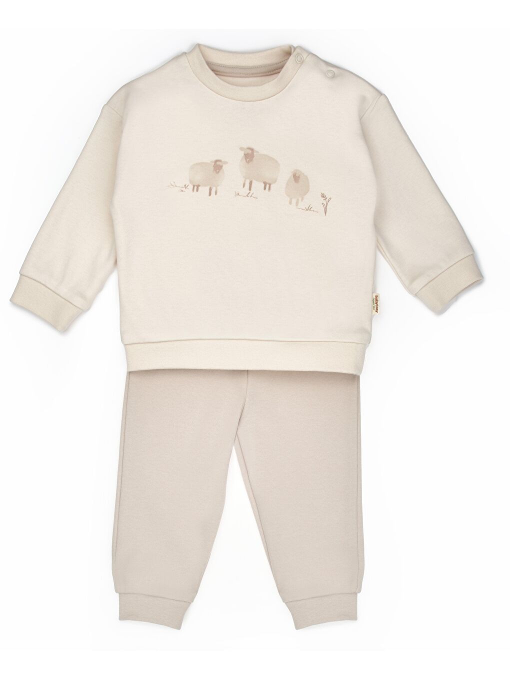 Ekru Bebek Alt Üst Takım %100 Organik Pamuk , Bebek - Yenidoğan- csy8184-1