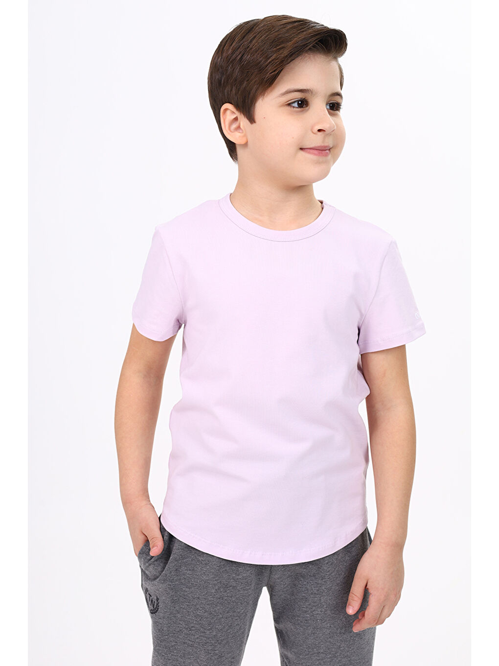 Lila Erkek Çocuk Baskılı Tişört-2