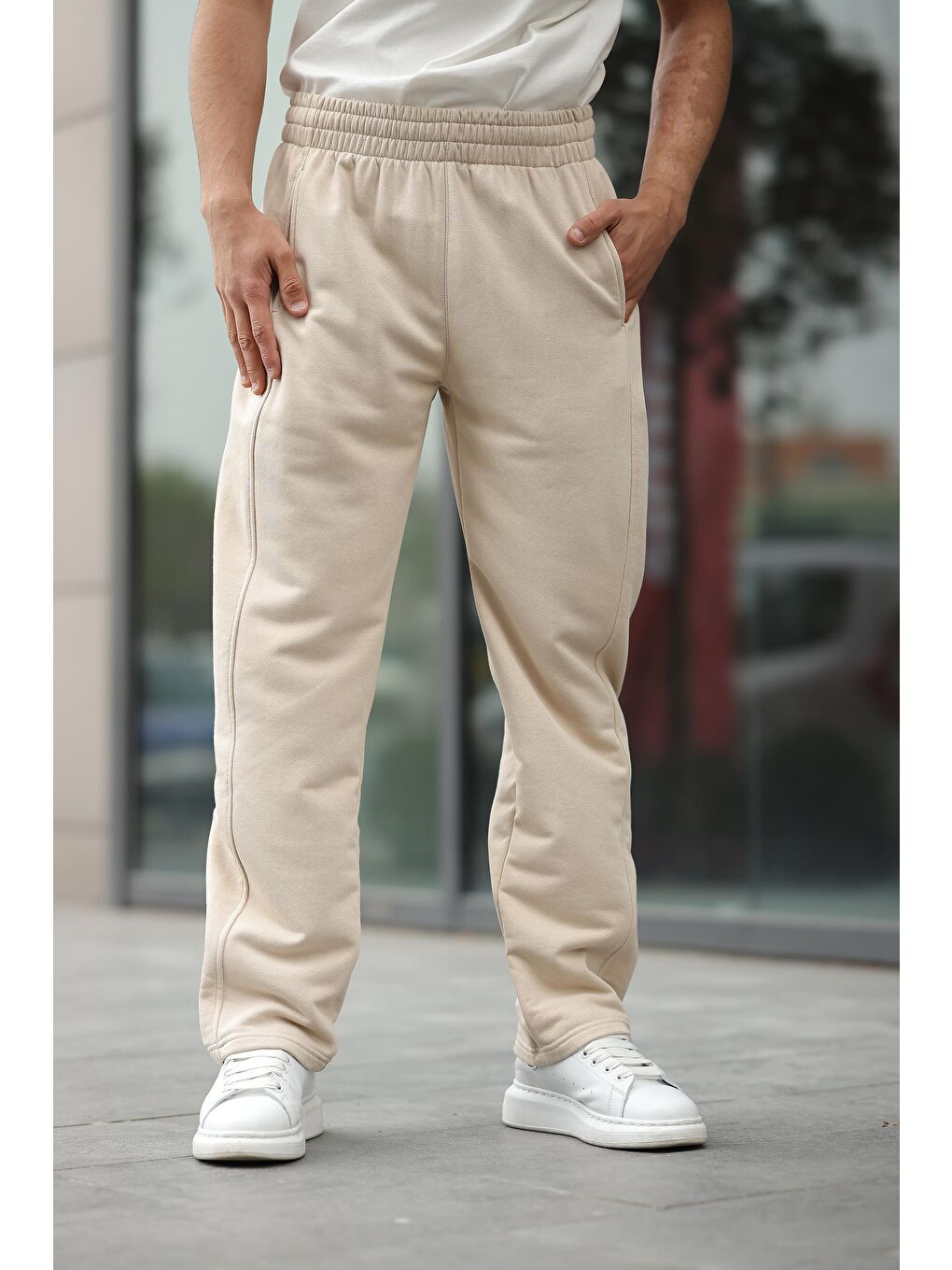 Bej Rahat Kesim Erkek Eşofman Altı E6560-1