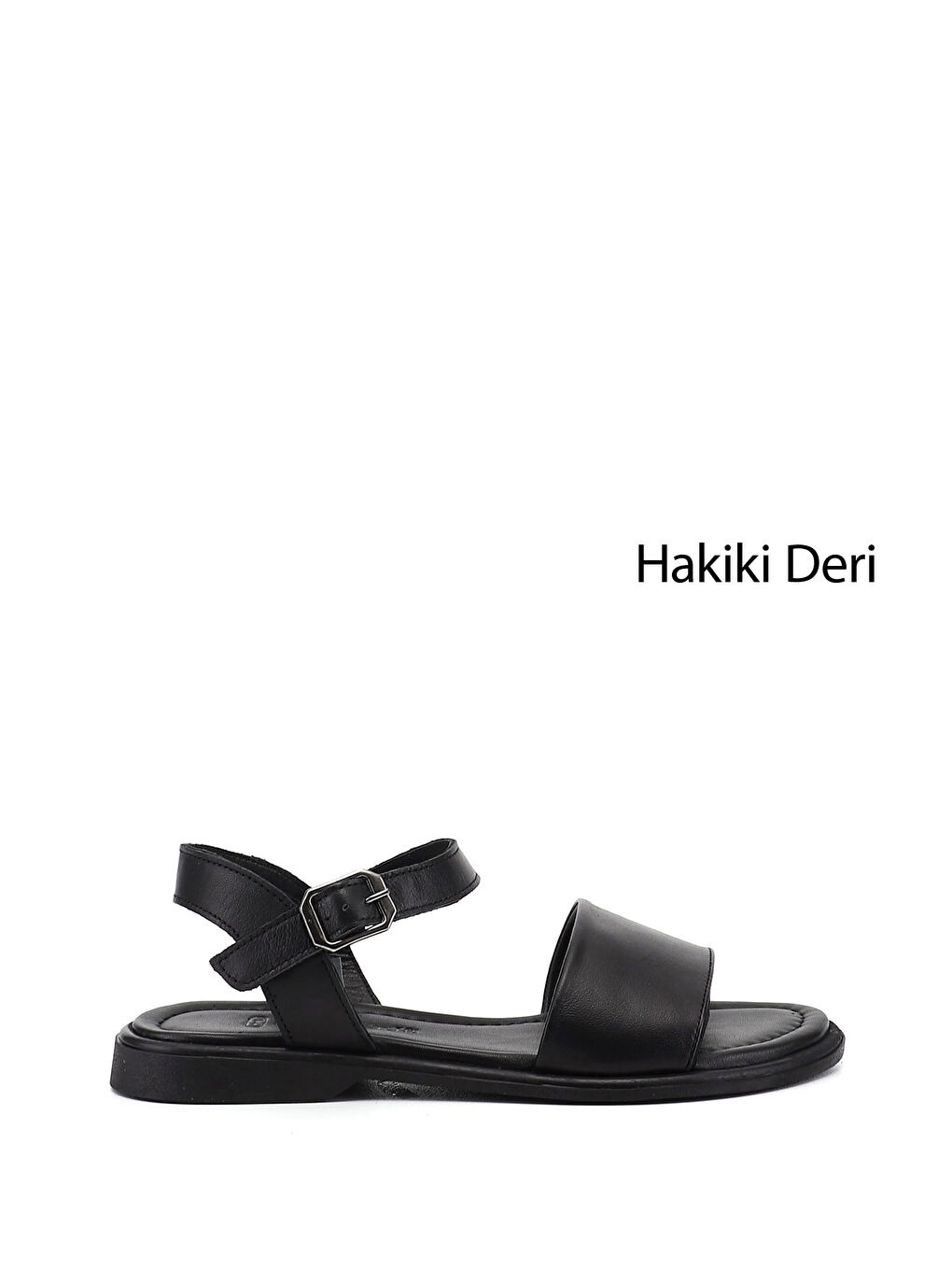 Siyah Kadın SİYAH Bilek Bağlı Hakiki Deri Sandalet