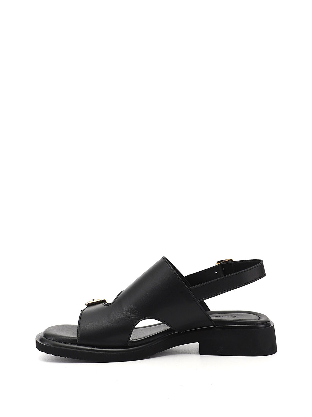 Siyah Kadın SİYAH Tokalı Bantlı Hakiki Deri Sandalet-3