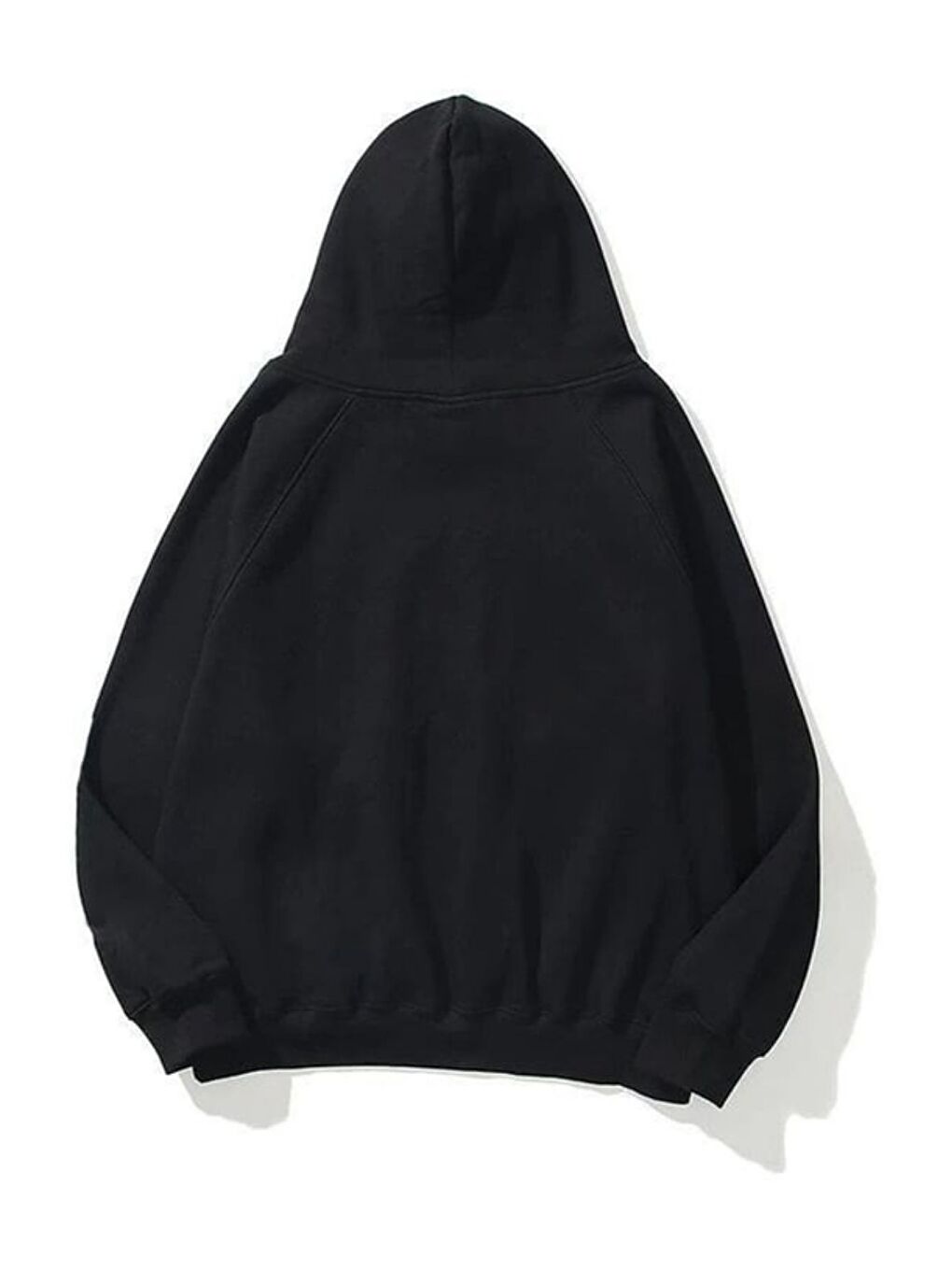 Unisex 3 İplik Siyah Basic Sweatshirt Hoodie-1