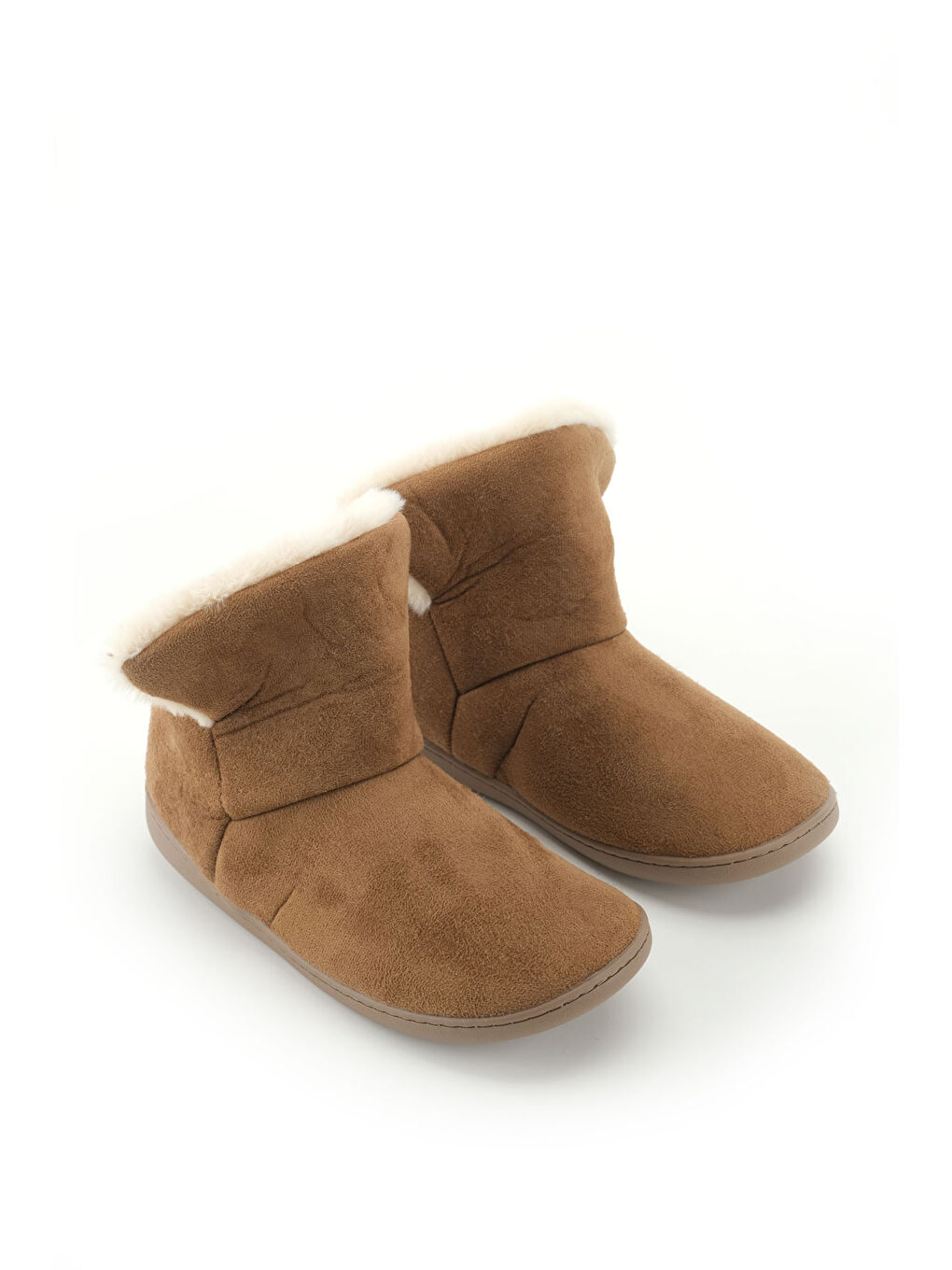 Kahverengi Kadın Kışlık İçi Pelüşlü Rahat Taban Ev Bahçe Panduf Bot-3