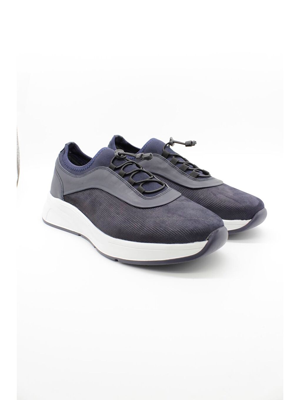 Lacivert %100 Deri Bağcıklı Casual Ayakkabı 1033250151-1