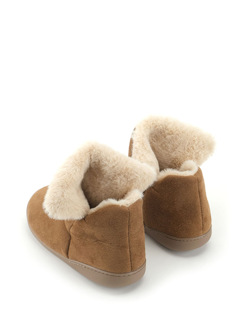 Kahverengi Kadın Kışlık İçi Pelüşlü Rahat Taban Ev Bahçe Panduf Bot-4